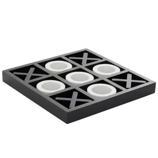 Black & White Wood Tic-Tac-Toe Game Set {4}