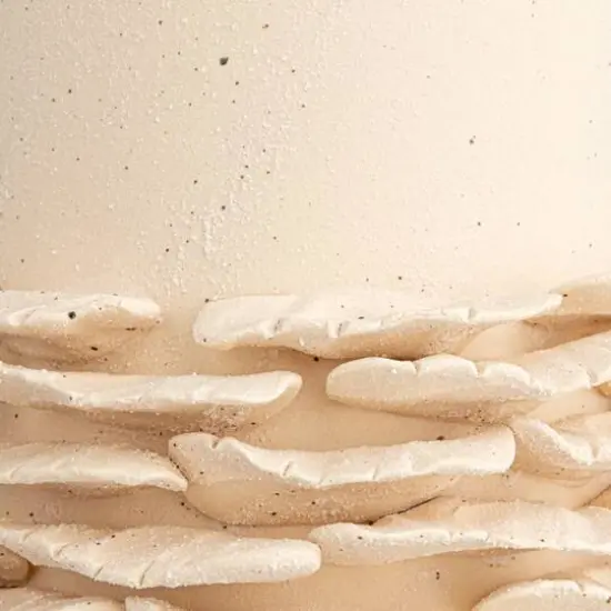 Hello Honey&reg; 10" Matte Cream Ruffled Elegance Stoneware Vase {9}