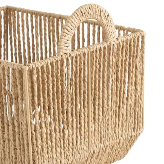 Simplify Large Vertical Weave Storage Basket with Round Handles {6}