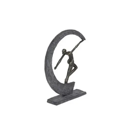 Grey Resin Modern Sculpture, Dancer 15" x 12" x 3" {6}