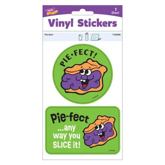 TREND Enterprises® Pie-fect! Vinyl Stickers, 2 Per Pack, 6 Packs {4}