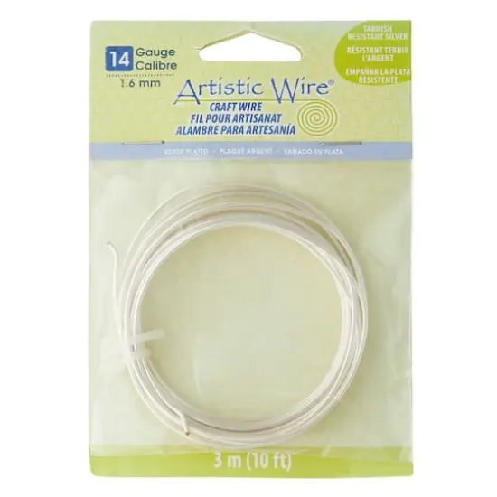 Artistic Wire&reg; 14 Gauge Tarnish Resistant Permanently Colored Wire Silver {4}