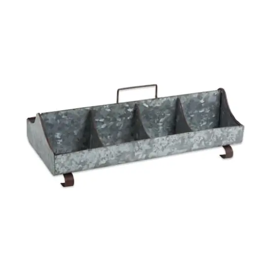 DII&reg; 18" Galvanized Metal Farmhouse Caddy Tray {1}