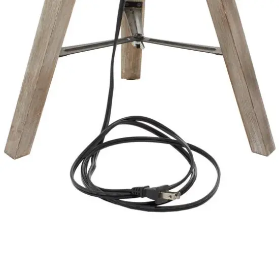 Set of 2 Brown Wood Rustic Table Lamp, 31" {6}