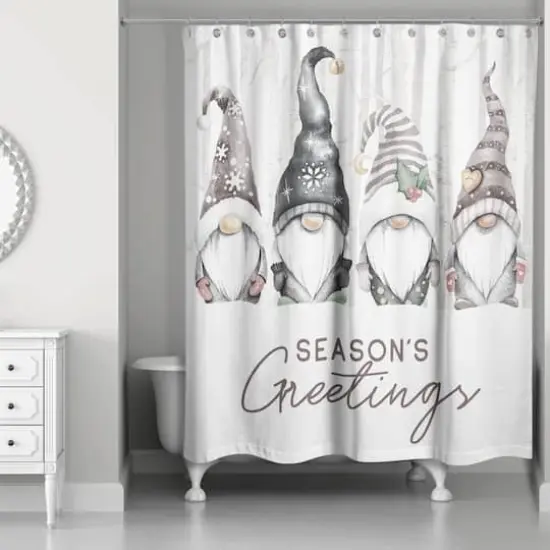 Seasons Greetings Gnomes Shower Curtain {3}