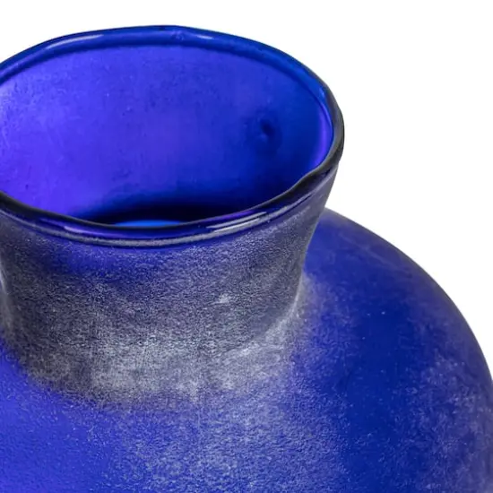 Hello Honey&reg; 9.25" Cobalt Blue Distressed Glass Vase {7}