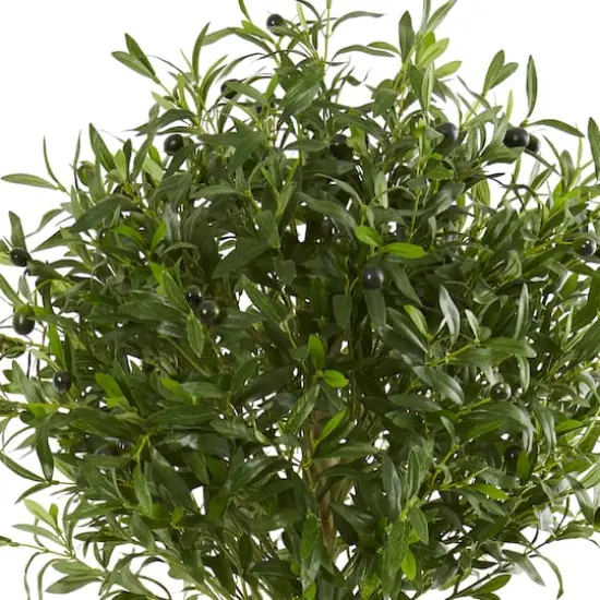 5ft. Olive Topiary Artificial Tree in White Planter {3}