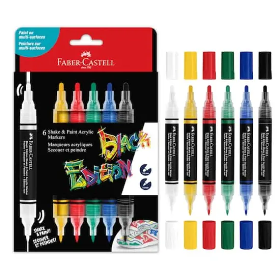 Faber-Castell&reg; Black Edition Classic Colors Shake & Paint Markers {1}