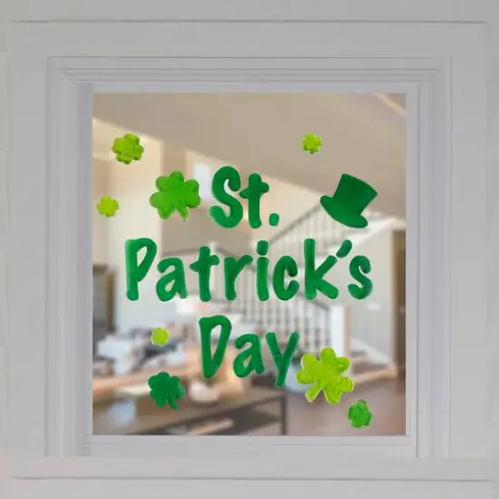 St. Patrick's Day Shamrock Gel Window Clings {3}