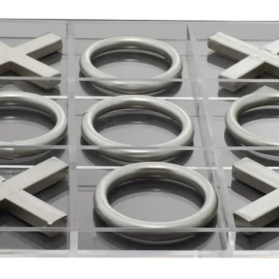 Silver Acrylic & Metal Glam Tic-Tac-Toe Game Set {4}