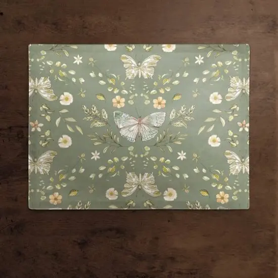 Butterfly Cotton Twill Placemat Olive Green {3}