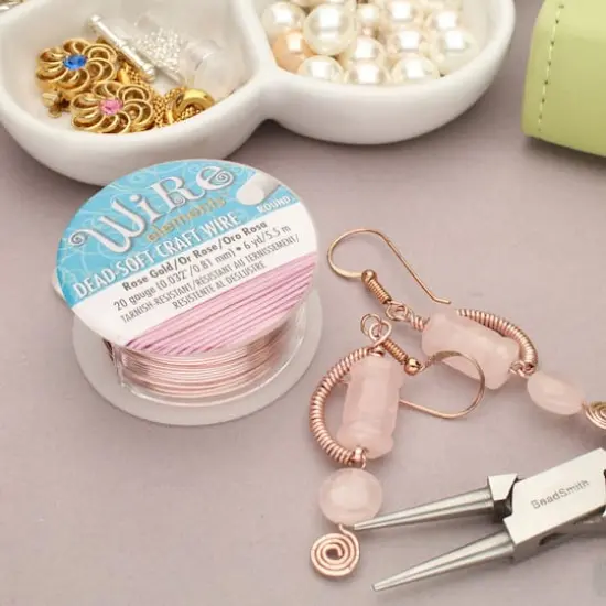 The Beadsmith® Wire Elements™ 20 Gauge Tarnish Resistant Soft Temper Wire, 6yd. Rose Gold {4}