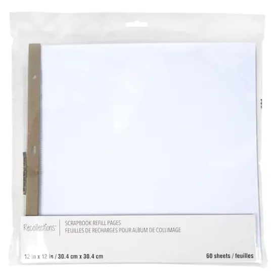 12" x 12" White Scrapbook Refill Pages by Recollections&trade;, 60 Sheets {1}