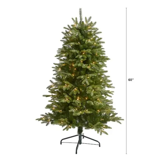5ft. Pre-Lit Grand Teton Artificial Christmas Tree, Clear LED Lights {8}
