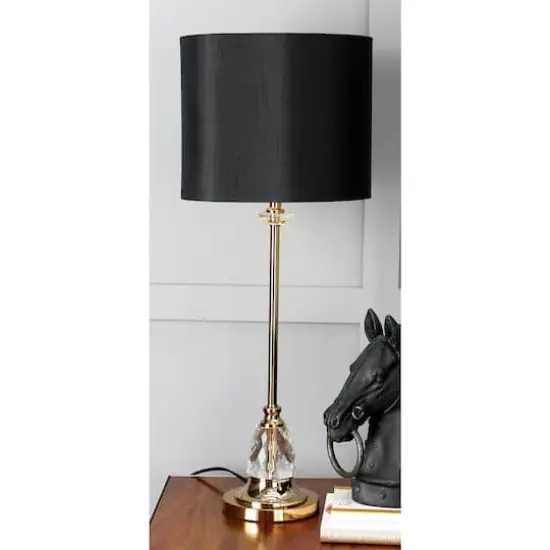 30" Glam Black Metal & Crystal Glass Buffet Lamp {5}