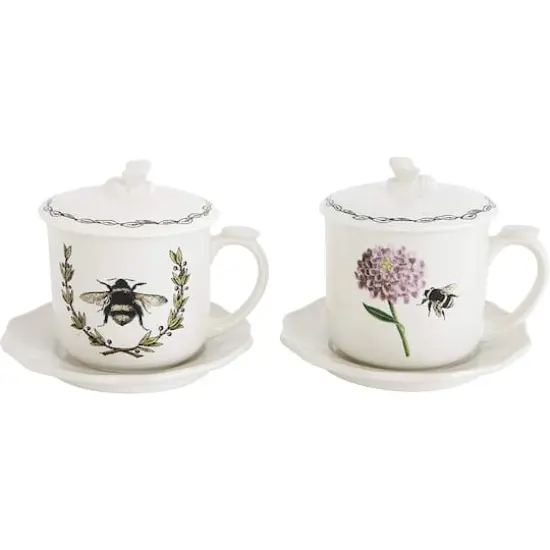 Hello Honey&reg; Bee Image Cup, Lid, Saucer & Strainer Set {1}