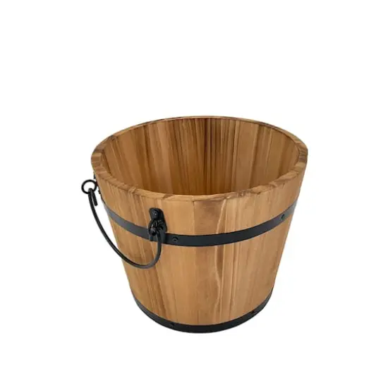8" Natural Wood & Metal Bucket by Ashland® {4}