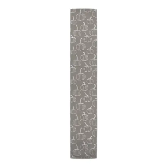 72'' Gray Pumpkin Pattern Cotton Twill Runner {4}