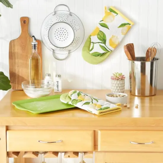 DII&reg; Lemon Bliss Print Oven Mitt Set {5}