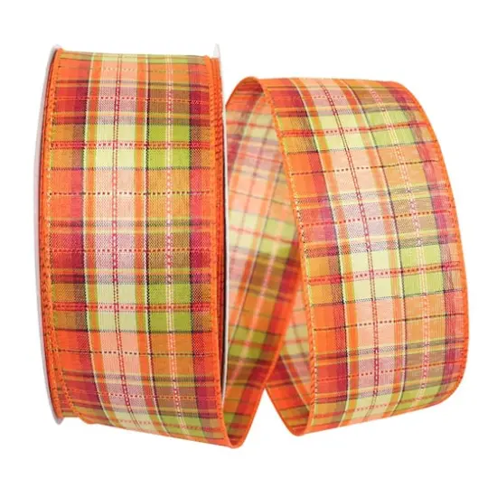 JAM Paper 2.5" x 50yd. Fall Themed Field Plaid Stitch Value Ribbon {1}
