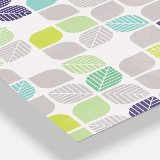 Designart 'Geometric Pattern With Leaves Oversized Mid-Century Modern Multipanel Wall Clock {4}