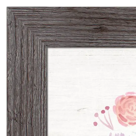 Home Where Heart Is Floral Western Gray Framed Print {4}