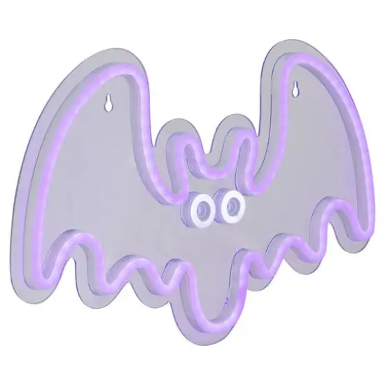 15" Purple LED Neon Style Purple Bat Halloween Window Silhouette {5}