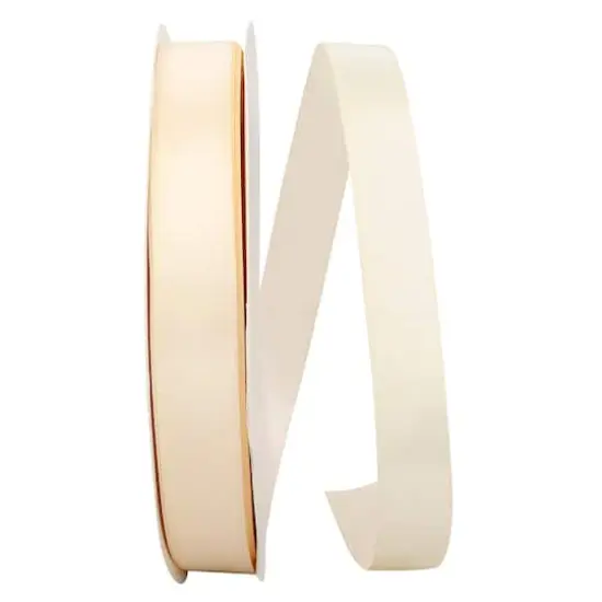 JAM Paper 7/8" x 100yd. Double Face Satin Ribbon Cream {1}