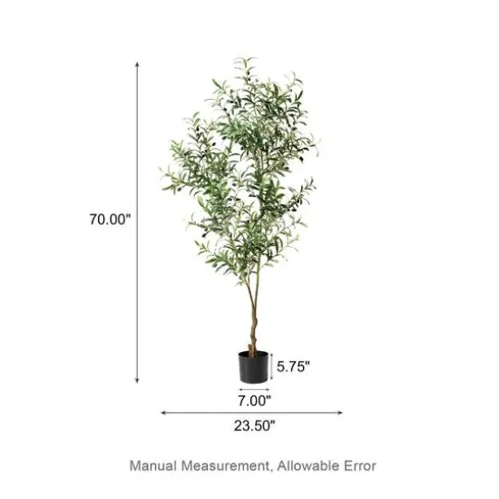 Glitzhome&reg; 6ft. Potted Faux Olive Tree {9}