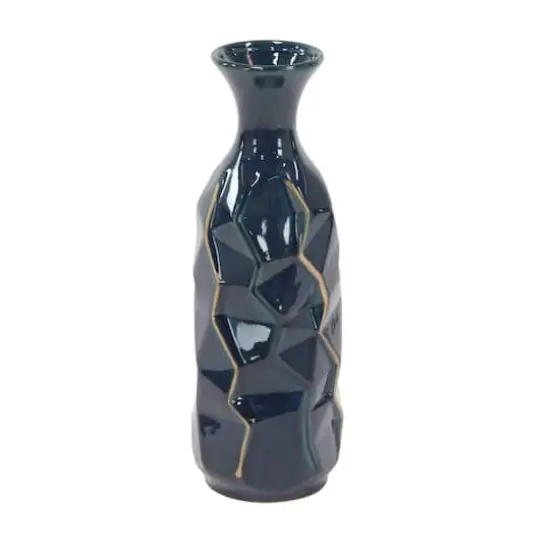 Blue Stoneware Modern Vase {3}