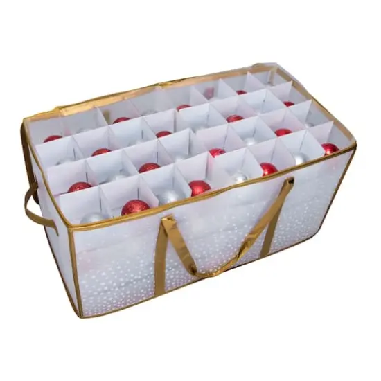 Simplify Gold & White 128ct. Ornament Storage Organizer {3}