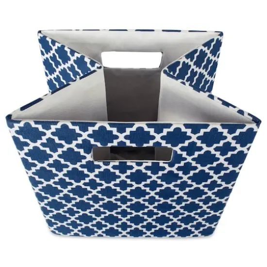 DII&reg; 13" Polyester Lattice Storage Cube Nautical Blue {4}