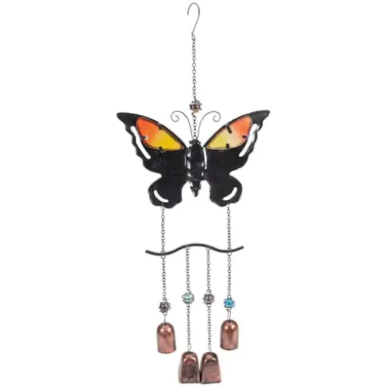 24" Purple & Bronze Butterfly Outdoor Garden Windchime {5}