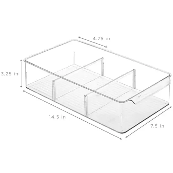 Sorbus 14.5" Clear Storage Organizer Bins with Removable Compartments, 3ct. {6}