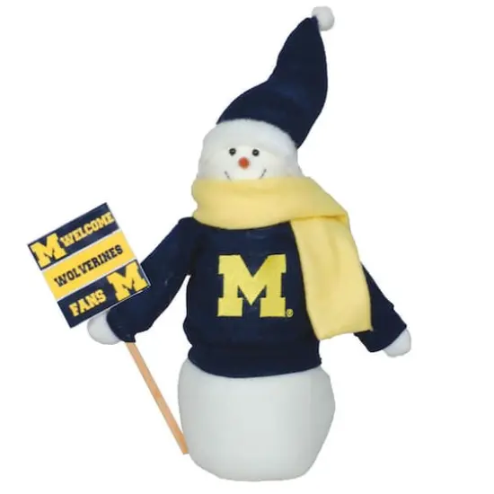 Santa's Workshop 12'' Michigan Snowman Fan Figurine {1}