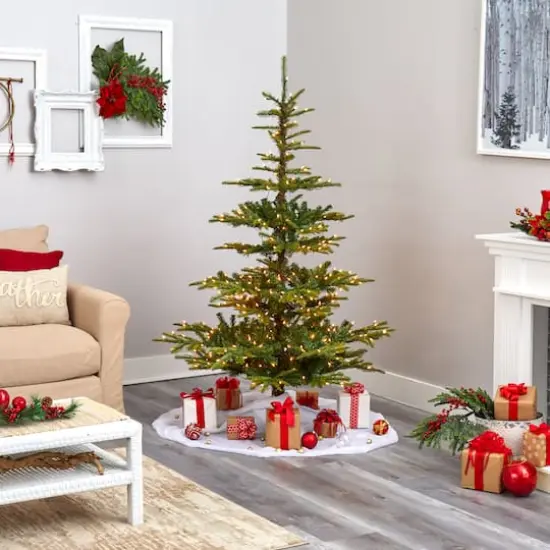 6ft. Pre-Lit Layered Washington Spruce Artificial Christmas Tree with Clear Lights {6}