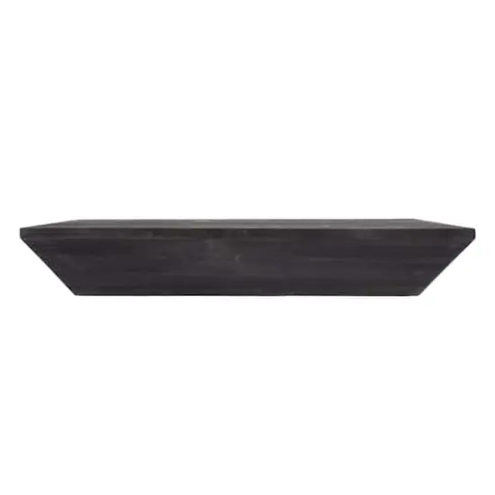 Small Black Wedge Wood Floating Wall Shelf {6}