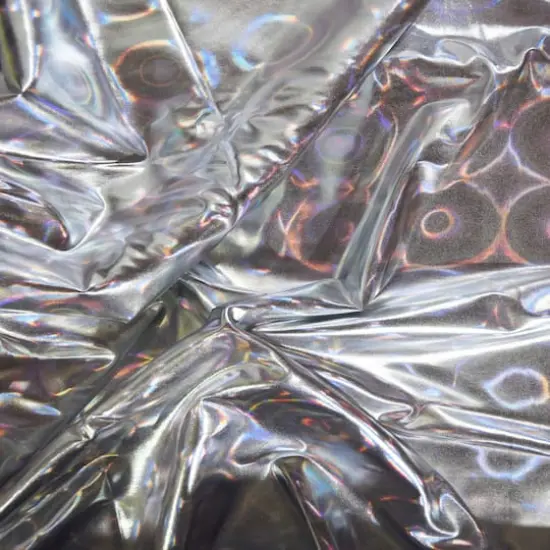 Feldman Silver Hologram Circle Stretch Knit Fabric {4}