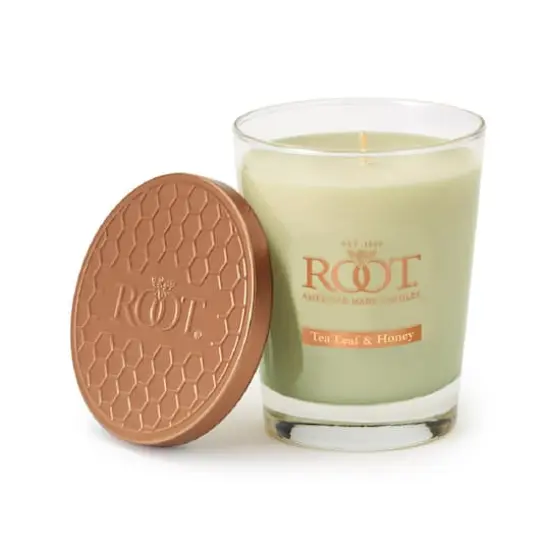 Root Candles 10.5oz. Large Scented Honeycomb Veriglass Jar Candle Tea Leaf and Honey {1}