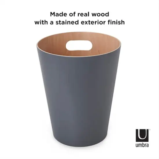 Umbra 2gal. Woodrow Trash Can Charcoal {4}
