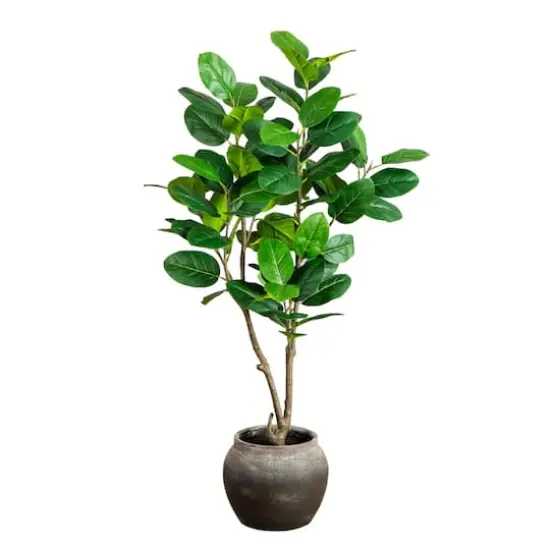 4ft. Artificial Audrey Ficus Tree in Rustic Decorative Planter {1}