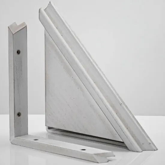 Beveled Floating Corner Shelves Set White {7}