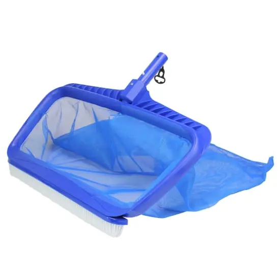 Swim Central Blue Professional Deep Bag Swimming Pool Skimmer Rake & Brush Combo {1}