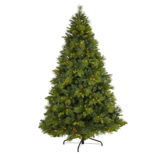 7.5ft. Pre-Lit North Carolina Mixed Pine Artificial Christmas Tree, Warm White LED Lights {1}