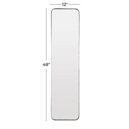 Black Iron Contemporary Wall Mirror, 48" x 12" x 2" {6}