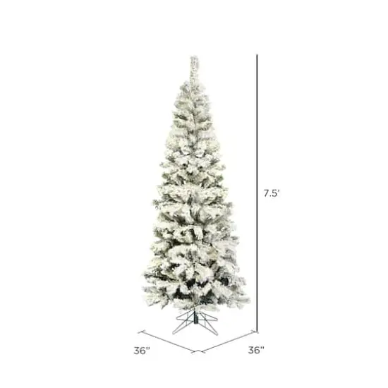 7.5ft. Unlit Flocked Pacific Pine Artificial Christmas Tree {5}