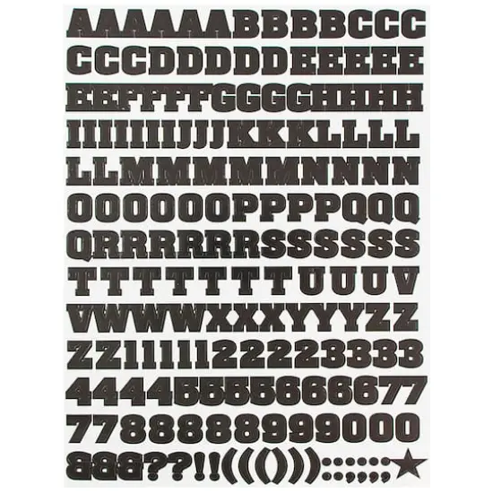 JAM Paper Black Upper Case Alphabet Letter Stickers {4}