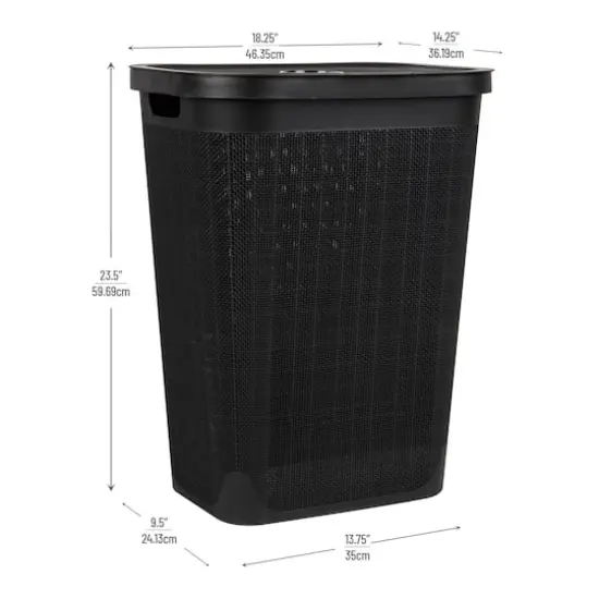 Mind Reader 18" x 24" Slim Laundry Hamper Black {4}