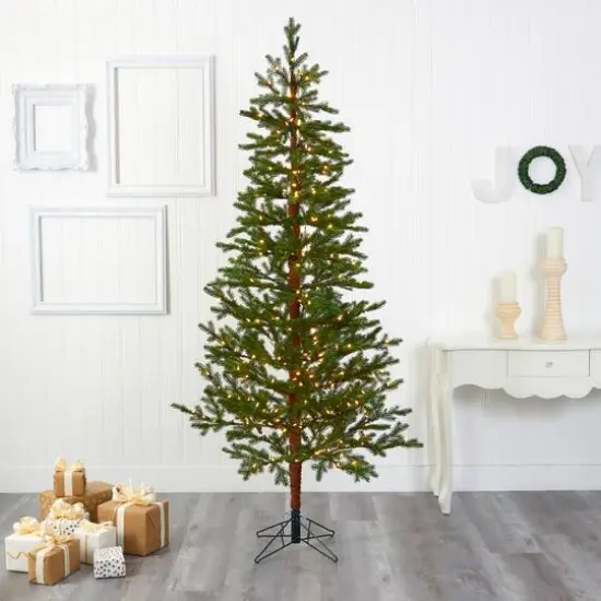 7.5ft. Pre-Lit Fairbanks Fir Artificial Christmas Tree, Clear LED Lights {7}