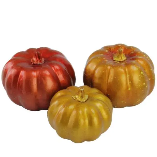 Autumn Harvest Artificial Pumpkin, Acorn & Leaf Thanksgiving Decoration Set {3}